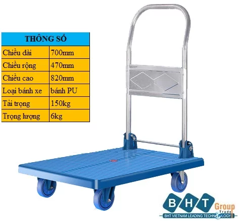Xe đẩy Nhựa 700x470mm-100kg