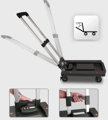 Xe đẩy hàng nhựa XBH-0134 7 Tay kéo hàng linh hoạt
